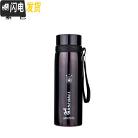 三维工匠1000大容量保温杯1不锈钢304水杯车载户外运动茶杯男女学生杯 600咖色+杯刷