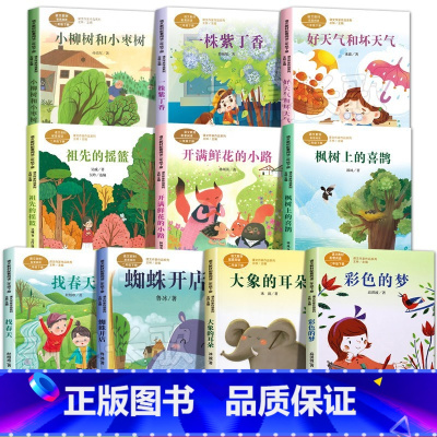 [全10册]二年级下册课外书 [正版]人教版二年级阅读课外书下册彩图注音版枫树上的喜鹊大象的耳朵彩色的梦 蜘蛛开店 开满