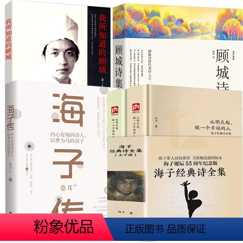 [正版]4册海子经典诗全集+海子传+顾城诗集+我所知道的顾城 近现代随笔散文诗歌学生课外阅读书籍