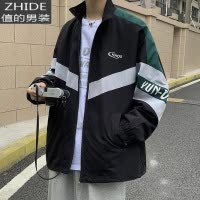 SUNTEK复古运动夹克男春秋潮流港风休闲棒球服潮牌宽松韩版盐系炸街外套夹克