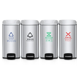 豫众诺 不锈钢分类垃圾桶 120L(30L内桶*4) 个
