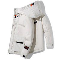 冬季男士工装羽绒服白鸭绒加厚保暖连帽韩版潮流羽绒情侣外套男装