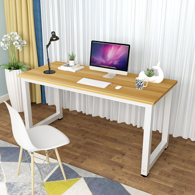 域赢简易电脑桌家用写字台书桌钢木办公桌浅胡桃色160*70*74