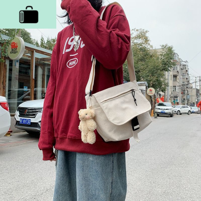 ins超火包日系邮差包帆布包女学生韩版原宿ulzzang单肩小斜跨包潮NEWLAKE女手包