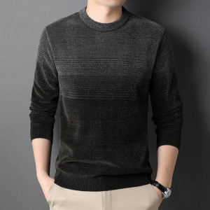加绒毛衣男式潮牌秋冬加厚宽松针织衫潮流保暖线衣男装圆领上衣男_046854