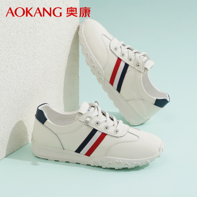 奥康女鞋2025新款时尚小白鞋简约舒适休闲运动鞋女轻便百搭德训鞋