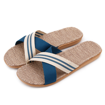 漂步四季亚麻拖鞋男春秋情侣居家木地板室内凉拖鞋软底防滑棉麻拖鞋女