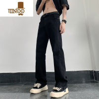 YANXU美式复古牛仔裤男秋季休闲裤子潮牌男生美式高街长裤百搭直筒裤