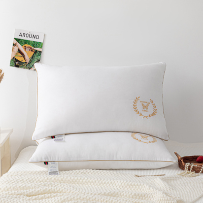 格莉安GELIAN立体羽丝绒星级酒店刺绣枕头可水洗磨毛简约舒适单人枕芯