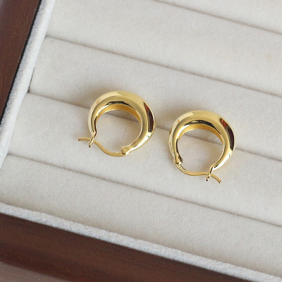 S925纯银韩版小众设计感U型月牙耳扣韩系博主款简约时尚耳饰品女送女朋友老婆情人节七夕生日礼物