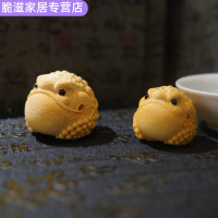 竹雕手把件金蟾龙血竹实心竹雕龙血金丝竹金手把文玩金蟾摆件把玩