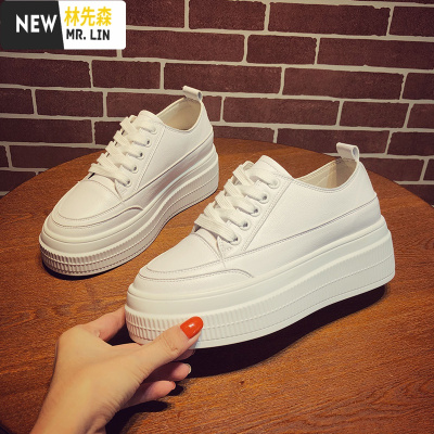 林先森网红小白鞋女2021春季新款百搭厚底松糕鞋2020休闲女鞋帆布鞋潮鞋帆布鞋