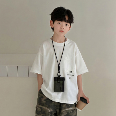 男童夏装短袖T恤2026新款大儿童装痞帅半袖上衣T男孩夏季薄款