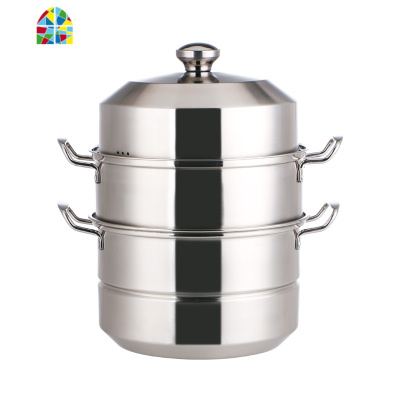 蒸锅304不锈钢多层蒸锅34cm四层家用加厚蒸锅32厘米五层商用蒸锅 FENGHOU 30五层全钢特厚