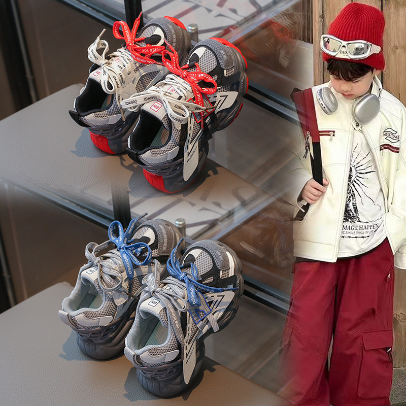 儿童鞋20266春季款款男女童透气轻底防滑运动鞋时尚百搭学生老爹鞋_475