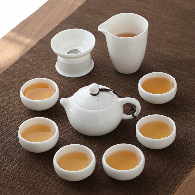苏氏陶瓷(SUSHI CERAMICS)羊脂玉白瓷功夫茶具套装德化陶瓷中国白功夫茶杯泡茶壶款礼盒装