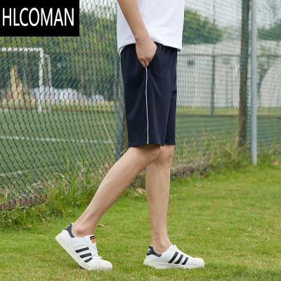 HLCOMAN一条杠校服裤短裤学生两道杠休闲宽松夏季男女松紧运动裤跑步针织