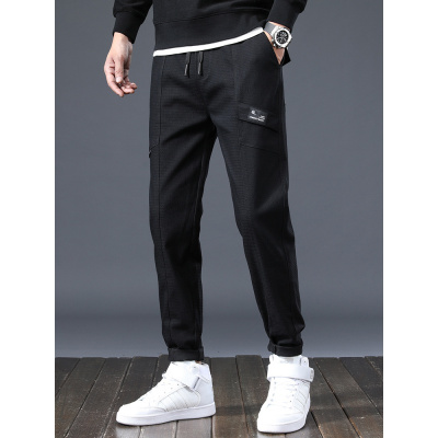 休闲裤男卫裤男春秋直筒裤松紧腰宽松百搭运动裤男生