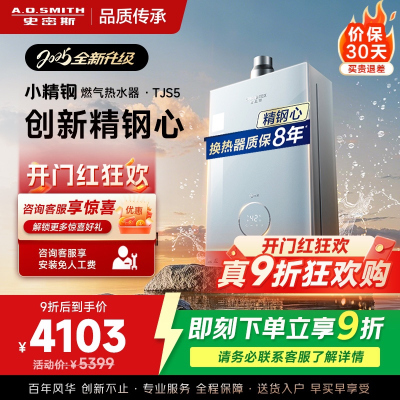 史密斯佳尼特[小精钢TJS5]16升增压零冷水燃气热水器 国家补贴 JSQ31-TJS5 安全守护 持久恒温 新品