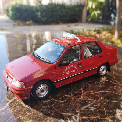 合金原厂1:1880/90年代天津老夏利TJ7100仿真汽车模型夏利车模捷达警车模型红色出租三厢