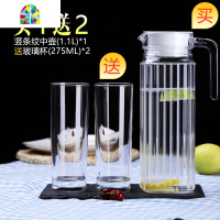 凉水壶玻璃水壶可高温冷水壶套装家用泡茶壶凉水杯冷水杯凉杯开水 FENGHOU 经典鸭嘴壶+1021两只