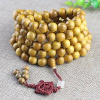 厂家直销柘木108颗黄檀木佛珠念珠12MM脖挂木质文玩男女挂链饰品送女朋友老婆情人节七夕生日礼物