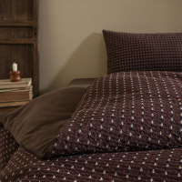 四季款全棉色织提花四件套复古文艺旧风纯棉暗红色床单床上用品