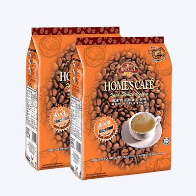 马来西亚进口怡保故乡浓榛果味白咖啡速溶三合一咖啡粉600g*2袋
