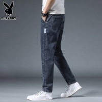 花花公子男士牛仔裤夏季潮流简约弹力裤子休闲宽松直筒长裤男