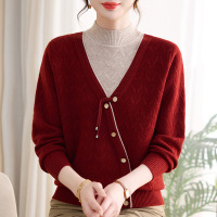 新款冬装妈妈针织衫女时尚气质中老年女装加绒加厚中年女装冬天衣