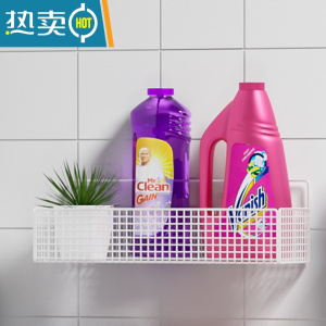 敬平洗衣机置物架上方免打孔墙上卫生间壁挂式阳台洗衣液收纳架子器 [常规款]白色大号(大容量 置物更多)浴室置物架