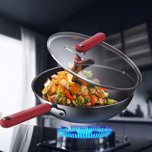 倍科&康巴赫联名钛盾无涂层炒锅防粘锅第二代炒菜锅平底炒锅5D熔钛轻量煎炒锅32cm 钛盾炒锅