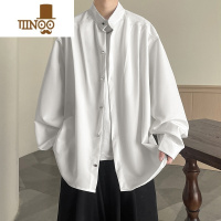 YANXU设计感衬衫男2023新款新中式穿搭防晒衬衣外套纯色港风宽松上衣服