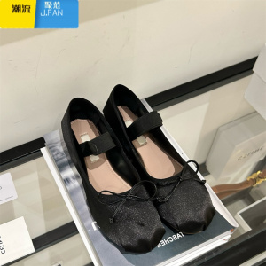 聚范蝴蝶结芭蕾舞平底鞋女春季2024新款百搭仙女风玛丽珍浅口单鞋女潮