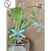 JiMi夏日气质海盐蓝星星流苏项链轻奢小众颈链设计感高级精致风锁骨链