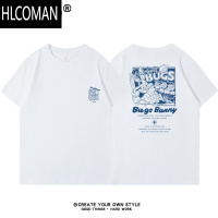 HLCOMAN短袖T恤男装夏季新款美式潮流个性宽松休闲长袖体恤上衣