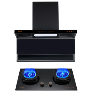 Haotaitai烟灶套装XK05+X407S液化气 22m³大风量变频电机1050Pa大静压4.8kW大火力左灶防干烧