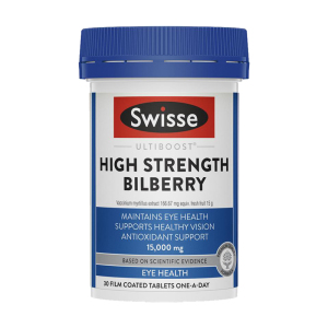 Swisse 天然越橘片 30粒 1瓶装 高浓度花青素 成人儿童中老年人青少年 用眼常备 澳洲进口