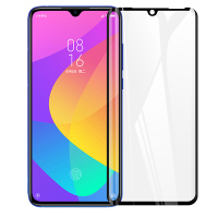 [买2送磨砂手机壳]轻万适用小米cc9钢化膜全屏黑色高清透明防摔贴膜xiaomi手机保护膜全玻璃