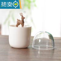 敬平北欧创意牙签盒牙签筒家用客厅棉签盒便携迷你可爱简约个性牙签桶 麋鹿