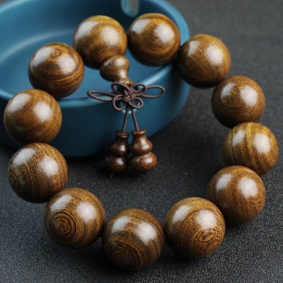 天然金丝檀木手串实木佛珠文玩似金丝楠木阴沉木男女情侣手链送女朋友老婆情人节七夕生日礼物