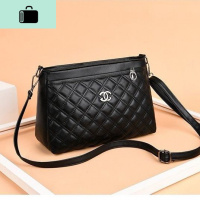 包包女2020新款潮时尚百搭单肩斜挎包时尚简约中年妈妈女包大容量NEW LAKE 黑色女士手提包