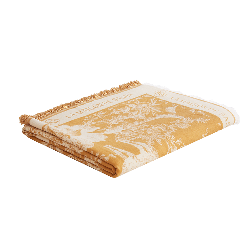 LA MAISON DE SASHA 复古双面双色盖毯 穿搭休闲毯午睡保暖柔软披肩毯空调毯