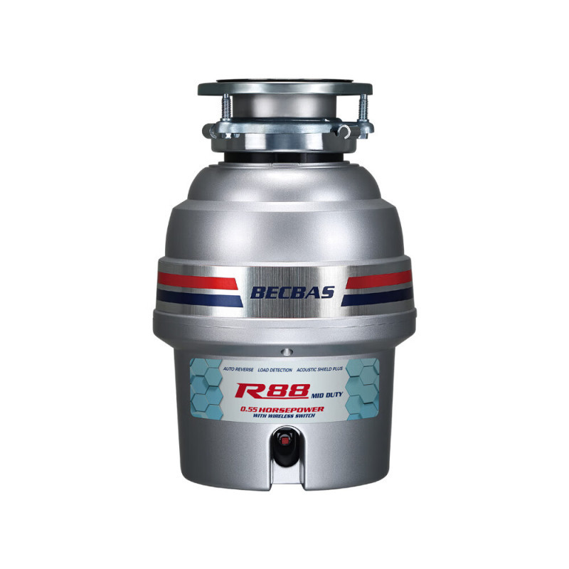 [变频]贝克巴斯垃圾处理器R88 家用厨房食物垃圾处理器水槽厨余粉碎机 自动关机 变频调节 无线开关