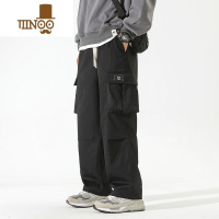 YANXU美式工装裤男款宽松直筒潮牌伞兵裤阔腿裤子多口袋休闲长裤