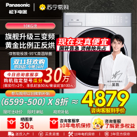 松下(Panasonic)全自动滚筒洗衣机L系列拉丝银设计泡沫净去渍除菌10KG变频电机智能节能XQG100-L186