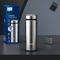 飞利浦纯钛保温杯茶水分离水杯男女士商务泡茶杯节日送礼支持定制刻字