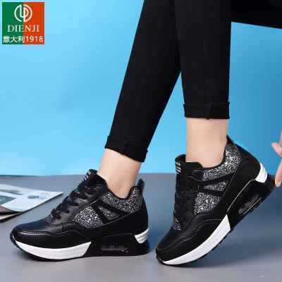 1件85折，2件75折-意大利狄恩纪-内增高小白鞋女单鞋2021夏季新款百搭松糕气垫厚底ins潮