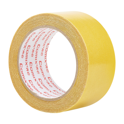齐心BJ5010双面布基胶带50mm*10米*280μm(黄色)(1卷/袋装)
