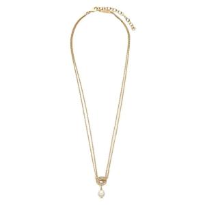Salvatore Ferragamo菲拉格慕女士黄铜珍珠项链 银色